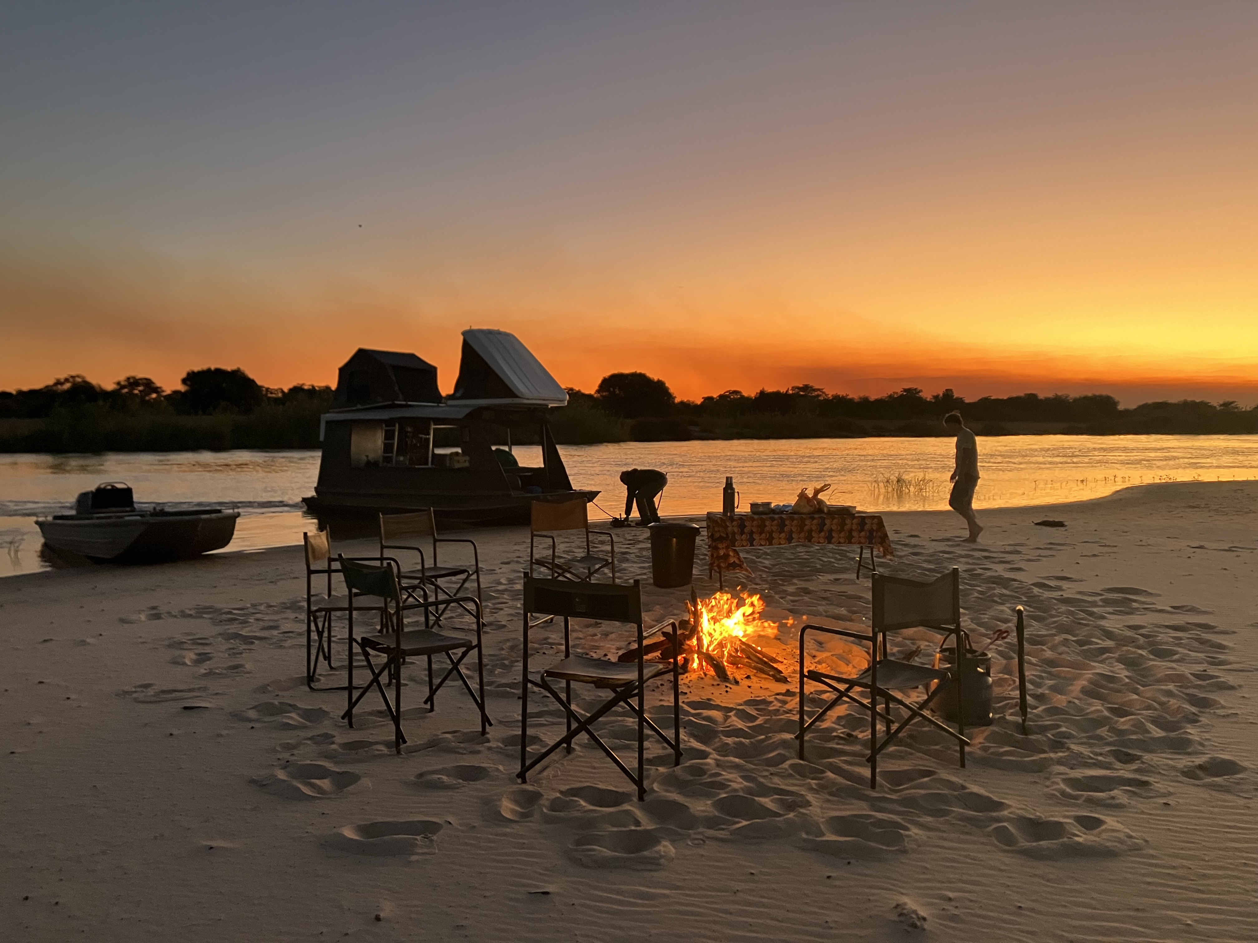 Houseboat on the Okavango River, Caprivi